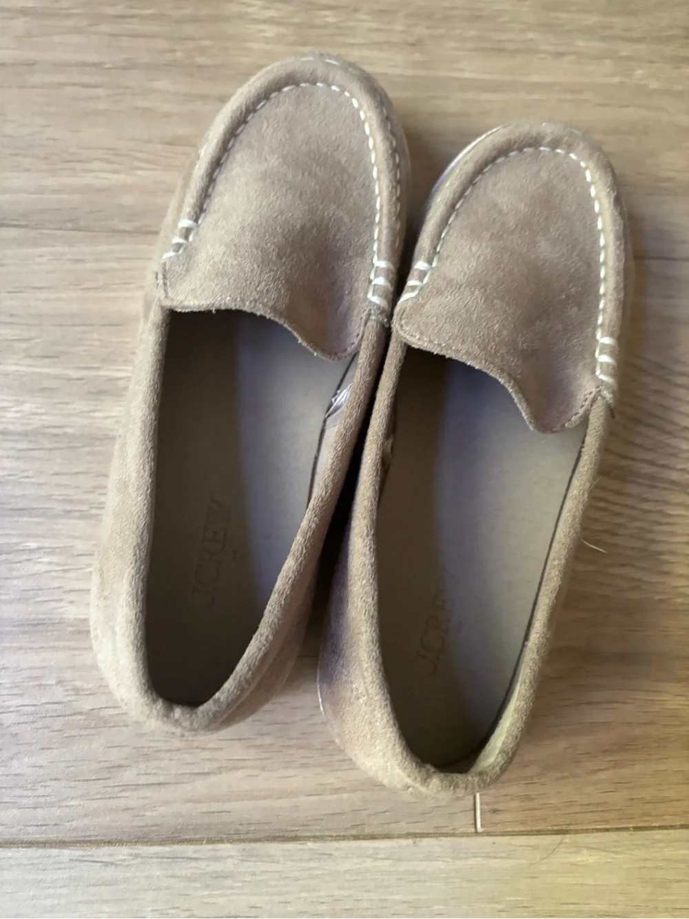 J. Crew Factory Boys Faux Suede Slip-On Loafers in Dusty Tan - Size 13 Kids
